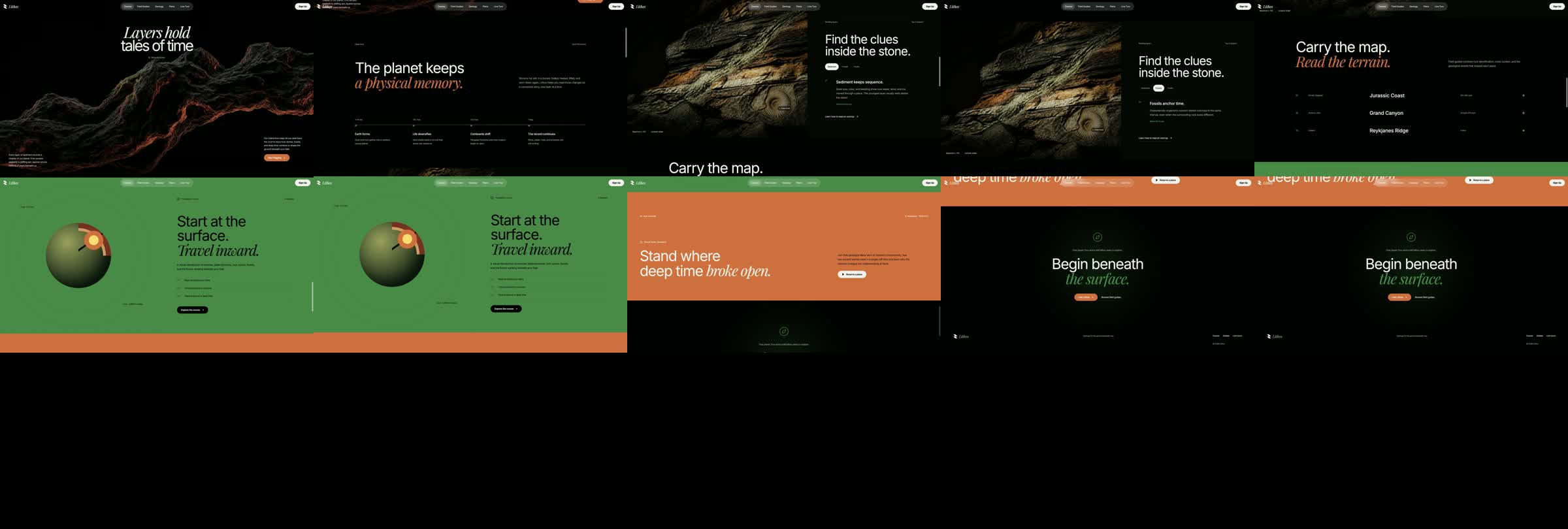 Lithos geological website interaction scenes