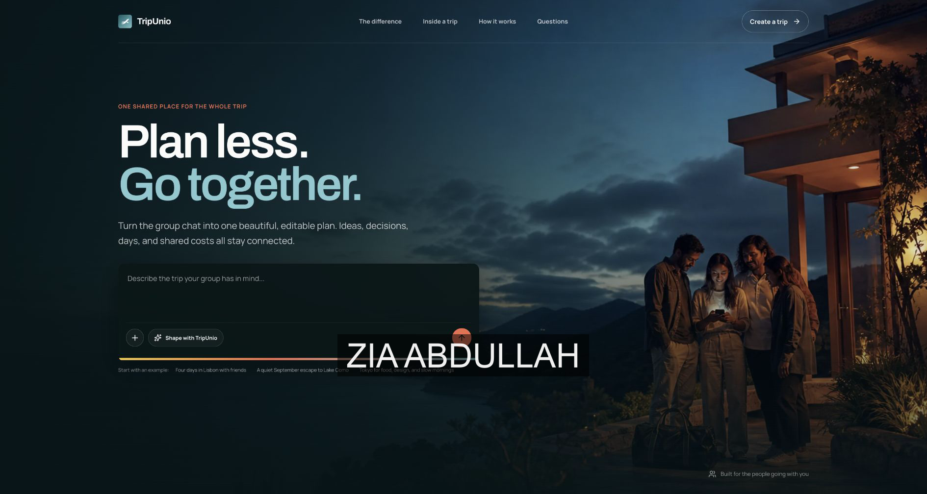 TripUnio Homepage Design project preview