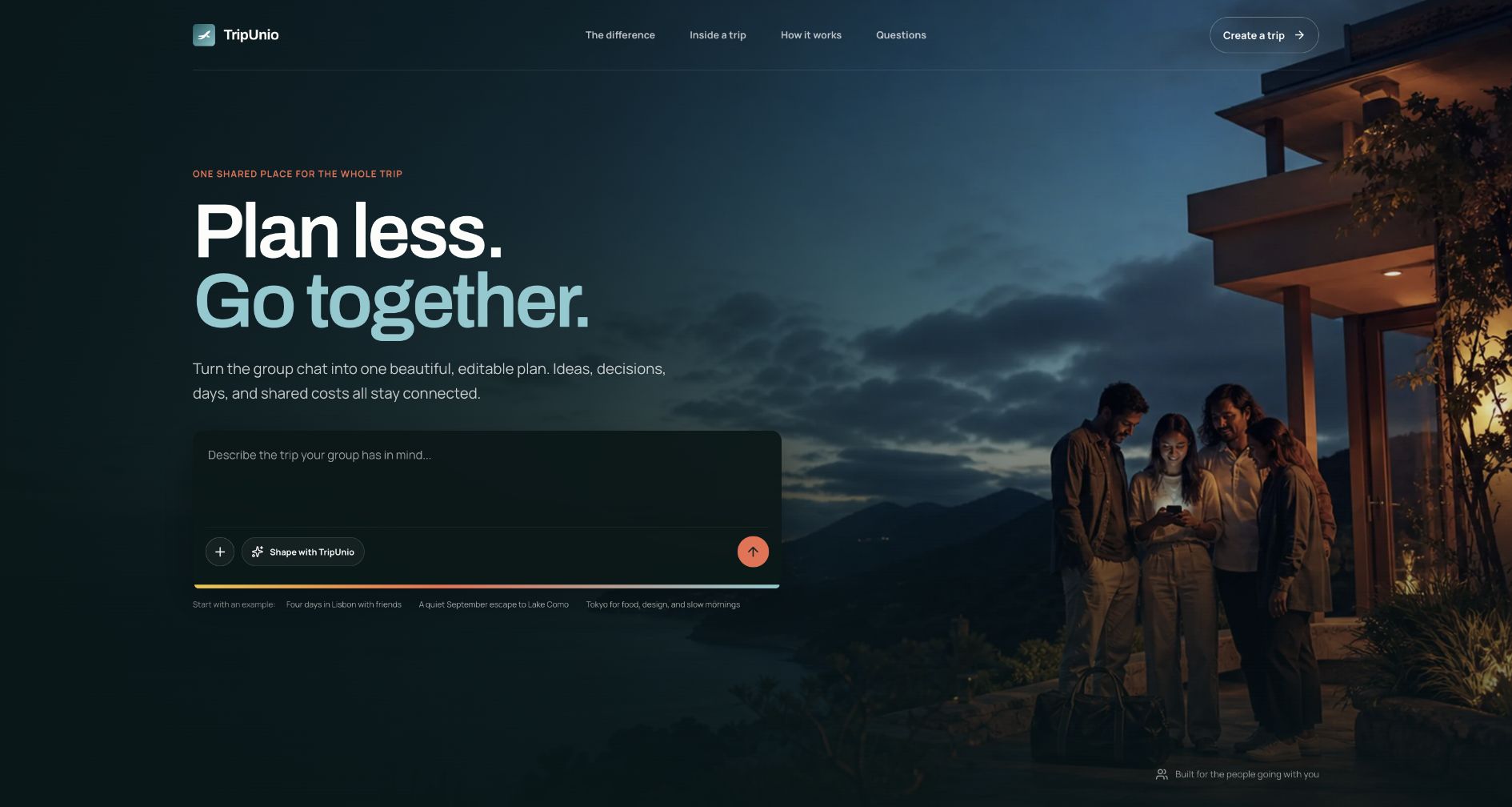 TripUnio Homepage Design project preview